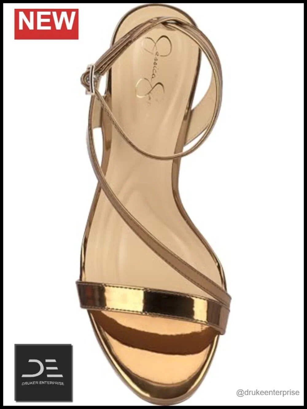 Faux Leather Stiletto Heel Sandals Ankle Strap Open Round Toe 4.5in